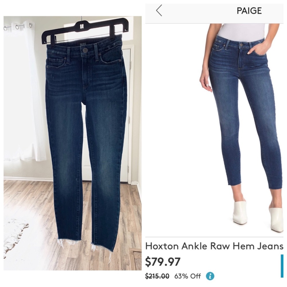 Paige hoxton ankle raw hem jeans